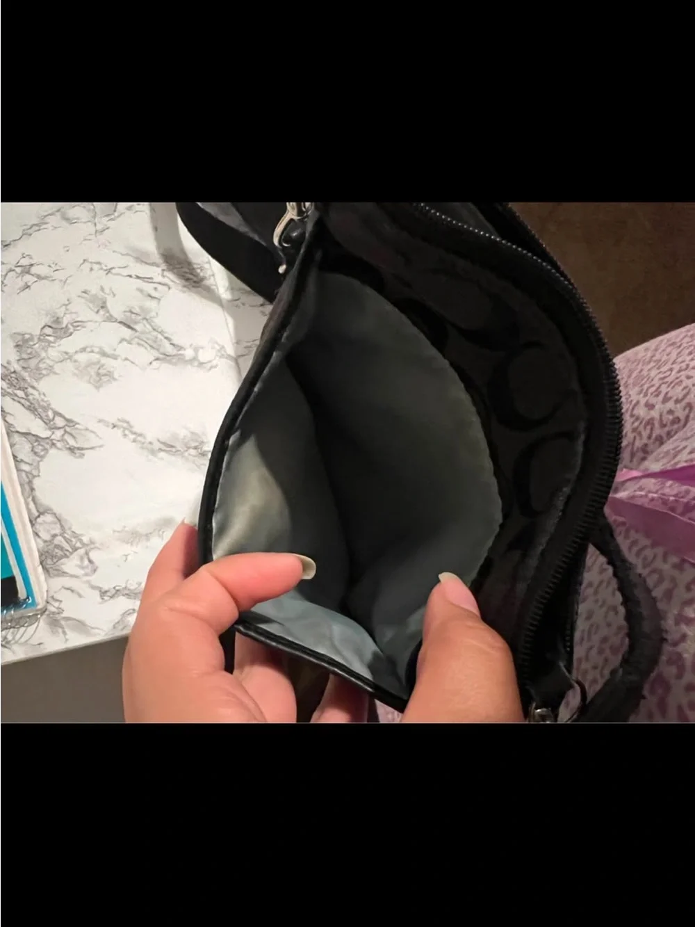 Coach Black Signature Canvas Messenger Bag